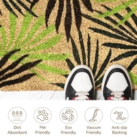 Luxe Home International  Leaf Design Coir Doormat for Entrance (71 x 45 cm ) - 71x 45 Cm, Multicolor