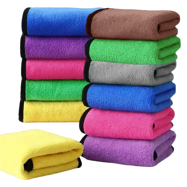 Luxe Home International LUXE HOME INTERNATIONAL Microfiber Car Cleaning Cloth - Soft 600 GSM Kitchen, Gym, Car, Glass & Home - Ultra Soft & Highly Absorbent Cleaning Cloth Set of 12 (30x40 cm, Solid Multi-Colour) - 30x40, Multicolor