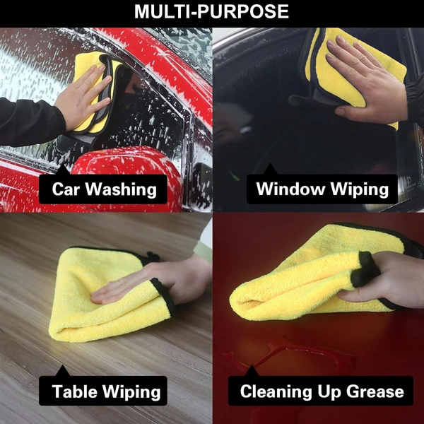 Luxe Home International LUXE HOME INTERNATIONAL Microfiber Car Cleaning Cloth - Soft 600 GSM Kitchen, Gym, Car, Glass & Home - Ultra Soft & Highly Absorbent Cleaning Cloth Set of 12 (30x40 cm, Solid Multi-Colour) - 30x40, Multicolor