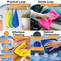 Luxe Home International LUXE HOME INTERNATIONAL Microfiber Car Cleaning Cloth - Soft 600 GSM Kitchen, Gym, Car, Glass & Home - Ultra Soft & Highly Absorbent Cleaning Cloth Set of 12 (30x40 cm, Solid Multi-Colour) - 30x40, Multicolor