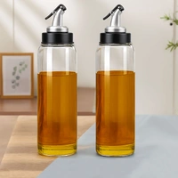 Luxe Home International Plastic Oil Dispenser 1000ml | Transparent, Leak-Proof, BPA-Free Oil Bottle for Cooking Oils & Vinegar | Kitchen Accessories Items For Home | 1000ml | Pack of 2 - Large, Transparent