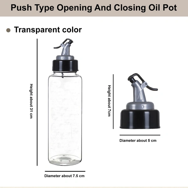 Luxe Home International Plastic Oil Dispenser 1000ml | Transparent, Leak-Proof, BPA-Free Oil Bottle for Cooking Oils & Vinegar | Kitchen Accessories Items For Home | 1000ml | Pack of 2 - Large, Transparent