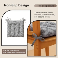 Luxe Home International Polyester Chair Cushion Pad for Office Chair , Soft Cushioned Seat Pad with Ties, Washable & Comfortable Chair Cushion 18X18 Inch, Grey (Pack of 6) - 45x45 cm, Grey