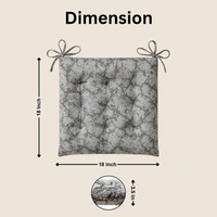 Luxe Home International Polyester Chair Cushion Pad for Office Chair , Soft Cushioned Seat Pad with Ties, Washable & Comfortable Chair Cushion 18X18 Inch, Grey (Pack of 6) - 45x45 cm, Grey