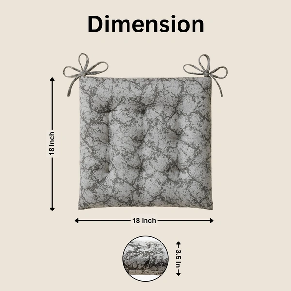 Luxe Home International Polyester Chair Cushion Pad for Office Chair , Soft Cushioned Seat Pad with Ties, Washable & Comfortable Chair Cushion 18X18 Inch, Grey (Pack of 6) - 45x45 cm, Grey