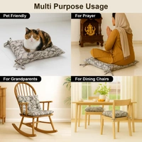 Luxe Home International Polyester Chair Cushion Pad for Office Chair , Soft Cushioned Seat Pad with Ties, Washable & Comfortable Chair Cushion 18X18 Inch, White (Pack of 6) - 45x45 cm, White