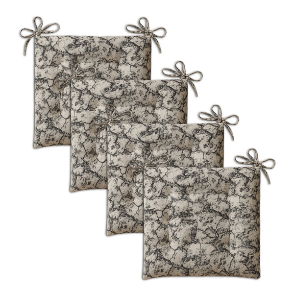 Luxe Home International Polyester Chair Cushion Pad for Office Chair , Soft Cushioned Seat Pad with Ties, Washable & Comfortable Chair Cushion 18X18 Inch, White (Pack of 4) - 45x45 cm, White