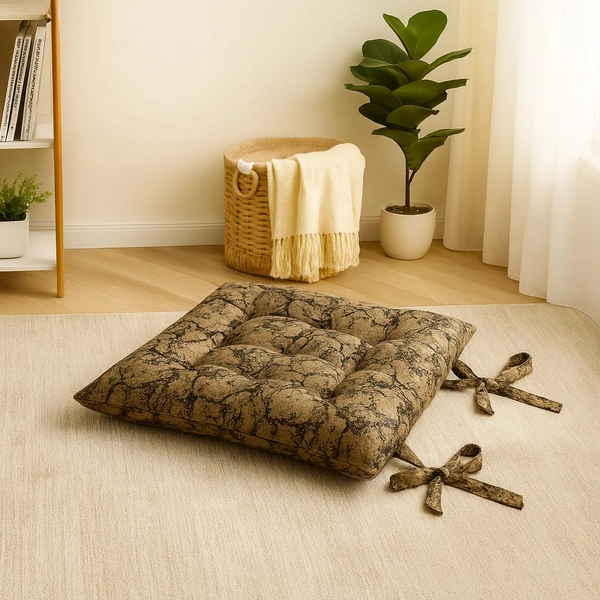 Luxe Home International Polyester Chair Cushion Pad for Office Chair , Soft Cushioned Seat Pad with Ties, Washable & Comfortable Chair Cushion 18X18 Inch, Brown (Pack of 1) - 45x45 cm, Brown