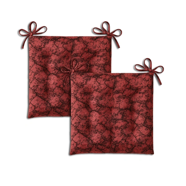 Luxe Home International Polyester Chair Cushion Pad for Office Chair , Soft Cushioned Seat Pad with Ties, Washable & Comfortable Chair Cushion 18X18 Inch, Red (Pack of 2) - 45x45 cm, Red