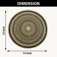Luxe Home International PVC Black Mandala Design Round Table Placemat � Heat Resistant, Non-Slipy Premium Dining Placemat for Kitchen & Home (15x15 Inches) � Pack of 1 - Round, Black, 1.Heat resistant and easy to clean.
2.Perfect for dining table and kitchen use.
3.Protects dining table from scratches, spills, and stains.
4.Non-slip surface keeps placemat stable on table.
5.Available in pack of , 2, 4, or 6.
6.Round placemat made of high-quality PVC material.