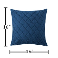 LUXE HOME INTERNATIONAL Rabbit Fur Diamond Design Ultra Soft Cushion Cover Both Side Fur for Home Décor, Sofa, Bedroom, Festival Gifting, Living Room 16x16 Set of 2 - Teal