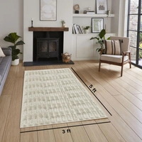 Luxe Home International Rabbit Tail Fur Carpet Super Soft, Washable, Anti Skid Carpets for Home, Bedroom, Livingroom - (3x5 Feet, Cream) - 3x5 Feet, Cream