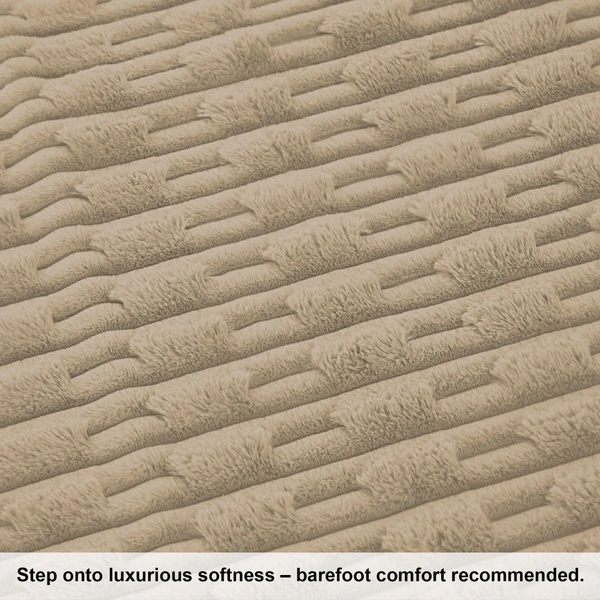 Luxe Home International Rabbit Tail Fur Carpet Super Soft, Washable, Anti Skid Carpets for Home, Bedroom, Livingroom - (4x6 Feet, Beige) - 4x6 Feet, Beige