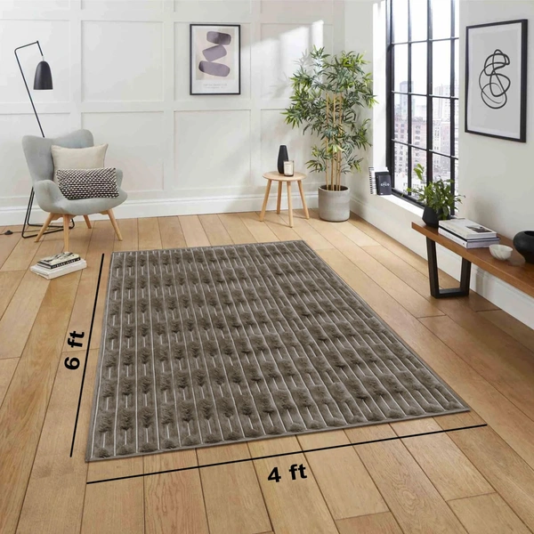 Luxe Home International Rabbit Tail Fur Carpet Super Soft, Washable, Anti Skid Carpets for Home, Bedroom, Livingroom - (4x6 Feet, Cocoa) - 4x6 Feet, Cocoa