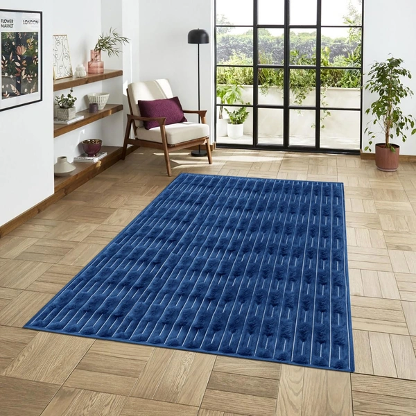 Luxe Home International Rabbit Tail Fur Carpet Super Soft, Washable, Anti Skid Carpets for Home, Bedroom, Livingroom - (4x6 Feet, Blue) - 4x6 Feet, Blue