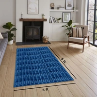 Luxe Home International Rabbit Tail Fur Carpet Super Soft, Washable, Anti Skid Carpets for Home, Bedroom, Livingroom - (3x5 Feet, Blue) - 3x5 Feet, Blue