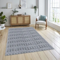 Luxe Home International Rabbit Tail Fur Carpet Super Soft, Washable, Anti Skid Carpets for Home, Bedroom, Livingroom - (4x6 Feet, Silver) - 4x6 Feet, Silver