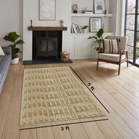 Luxe Home International Rabbit Tail Fur Carpet Super Soft, Washable, Anti Skid Carpets for Home, Bedroom, Livingroom - (3x5 Feet, Beige) - 3x5 Feet, Beige