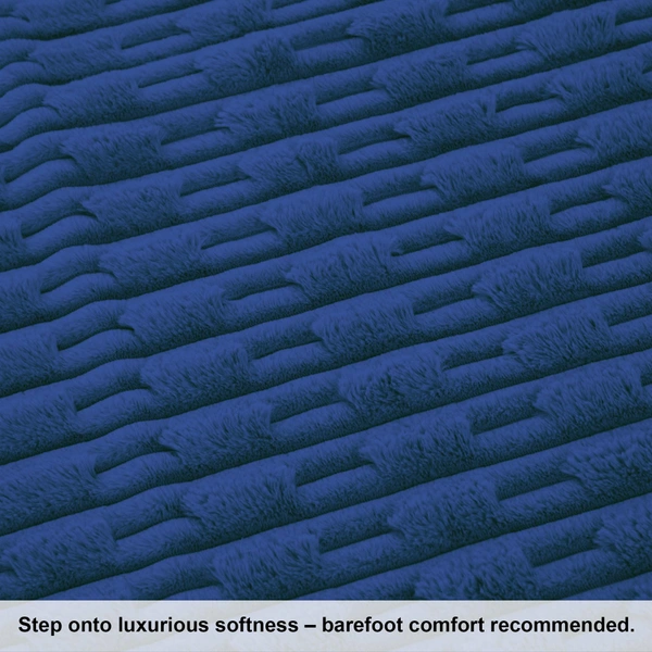 Luxe Home International Rabbit Tail Fur Carpet Super Soft, Washable, Anti Skid Carpets for Home, Bedroom, Livingroom - (4x6 Feet, Blue) - 4x6 Feet, Blue