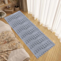 Luxe Home International Rabbit Tail Fur Floor Runner Super Soft, Washable, Anti Skid Runners for Bedroom - (2x5 Feet, Silver) - 2x5 Feet, Silver