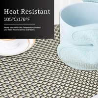 Luxe Home International LUXE HOME INTERNATIONAL Rectangular Pack of 2 Table Placemat (Black, PVC) - 30x46 cm, Black