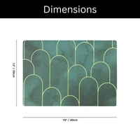 Luxe Home International LUXE HOME INTERNATIONAL Rectangular Pack of 2 Table Placemat (Green, Rubber) - 30x40 cm, Green