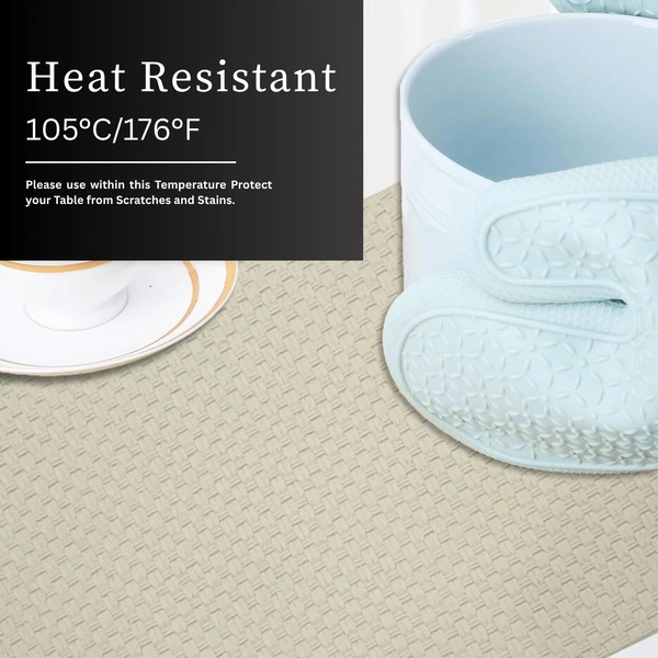 Luxe Home International LUXE HOME INTERNATIONAL Rectangular Pack of 2 Table Placemat (Beige, PVC) - 30x46 cm, Beige