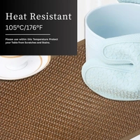 Luxe Home International LUXE HOME INTERNATIONAL Rectangular Pack of 2 Table Placemat (Brown, Polyester) - 30x46 cm, Brown