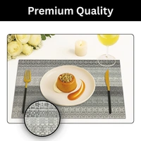 Luxe Home International LUXE HOME INTERNATIONAL Rectangular Pack of 2 Table Placemat (Silver, PVC) - 30x46 cm, Silver
