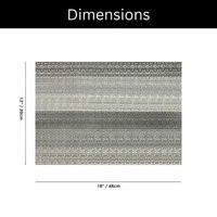 Luxe Home International LUXE HOME INTERNATIONAL Rectangular Pack of 2 Table Placemat (Silver, PVC) - 30x46 cm, Silver