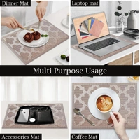 Luxe Home International LUXE HOME INTERNATIONAL Rectangular Pack of 2 Table Placemat (Brown, PVC) - 30x46 cm, Brown