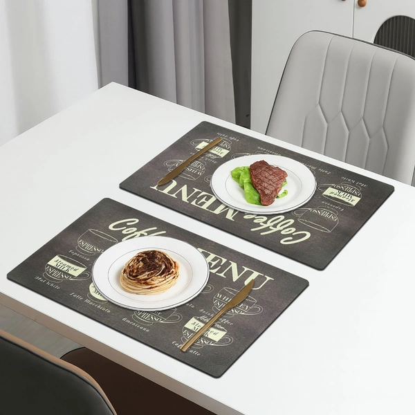 Luxe Home International LUXE HOME INTERNATIONAL Rectangular Pack of 2 Table Placemat (Brown, Rubber) - 30x40 cm, Brown