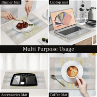 Luxe Home International LUXE HOME INTERNATIONAL Rectangular Pack of 2 Table Placemat (White, PVC) - 30x46 cm, White