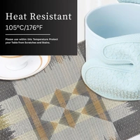 Luxe Home International LUXE HOME INTERNATIONAL Rectangular Pack of 2 Table Placemat (Black, PVC) - 30x46 cm, Black