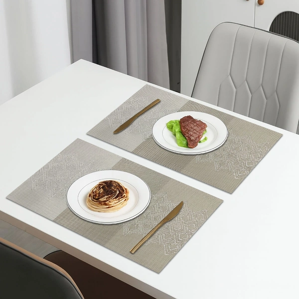 Luxe Home International LUXE HOME INTERNATIONAL Rectangular Pack of 2 Table Placemat (Multicolor, PVC) - 30x46 cm, Multicolor