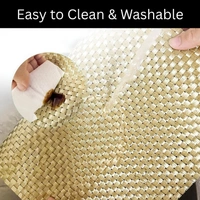 Luxe Home International LUXE HOME INTERNATIONAL Rectangular Pack of 2 Table Placemat (Gold, PVC) - 30x46 cm, Gold