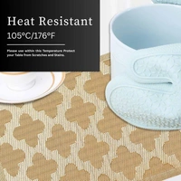 Luxe Home International LUXE HOME INTERNATIONAL Rectangular Pack of 2 Table Placemat (Gold, PVC) - 30x46 cm, Gold