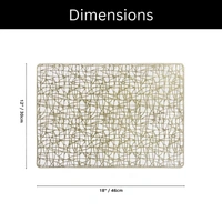 Luxe Home International LUXE HOME INTERNATIONAL Rectangular Pack of 2 Table Placemat (Gold, PVC) - 30x46 cm, Gold