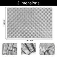 Luxe Home International LUXE HOME INTERNATIONAL Rectangular Pack of 2 Table Placemat (Silver, PVC) - 30x46 cm, Silver