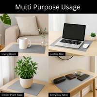 Luxe Home International LUXE HOME INTERNATIONAL Rectangular Pack of 2 Table Placemat (Silver, PVC) - 30x46 cm, Silver