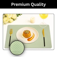 Luxe Home International LUXE HOME INTERNATIONAL Rectangular Pack of 2 Table Placemat (Green, PVC) - 30x46 cm, Green