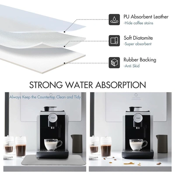 Luxe Home International LUXE HOME INTERNATIONAL Rectangular Pack of 2 Table Placemat (Grey, Rubber) - 30x40 cm, Grey