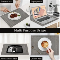 Luxe Home International LUXE HOME INTERNATIONAL Rectangular Pack of 2 Table Placemat (Black, PVC) - 30x46 cm, Black