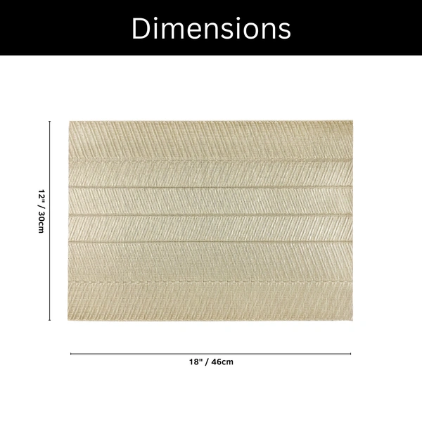 Luxe Home International LUXE HOME INTERNATIONAL Rectangular Pack of 2 Table Placemat (Gold, PVC) - 30x46 cm, Gold
