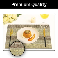 Luxe Home International LUXE HOME INTERNATIONAL Rectangular Pack of 2 Table Placemat (Brown, PVC) - 30x46 cm, Brown