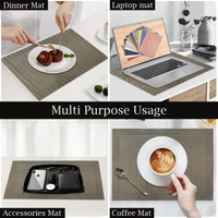 Luxe Home International LUXE HOME INTERNATIONAL Rectangular Pack of 2 Table Placemat (Brown, PVC) - 30x46 cm, Brown