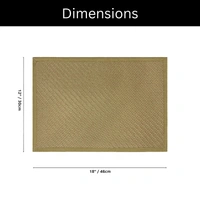 Luxe Home International LUXE HOME INTERNATIONAL Rectangular Pack of 2 Table Placemat (Yellow, Polyester) - 30x46 cm, Yellow