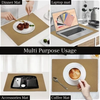 Luxe Home International LUXE HOME INTERNATIONAL Rectangular Pack of 2 Table Placemat (Brown, PVC) - 30x46 cm, Brown