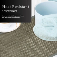 Luxe Home International LUXE HOME INTERNATIONAL Rectangular Pack of 2 Table Placemat (Grey, Polyester) - 30x46 cm, Grey