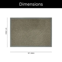 Luxe Home International LUXE HOME INTERNATIONAL Rectangular Pack of 2 Table Placemat (Grey, Polyester) - 30x46 cm, Grey